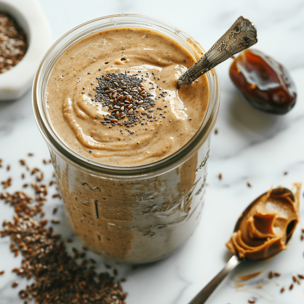 Peanut Butter Protein Shake (No Banana): A Simple High-Protein Shake For Healthy Living 2 Peanut Butter Protein Shake No Banana with Protein Powder and Flaxseeds