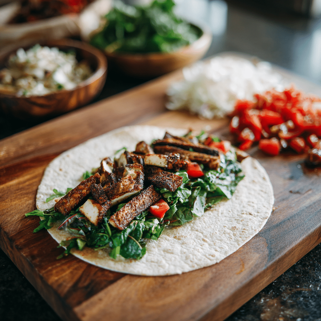 Assembling vegan protein wrap