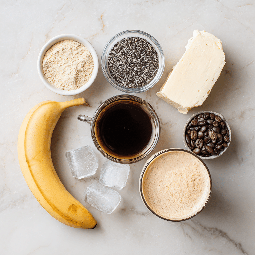 Coffee Flavored Protein Shake: The Energizing, Protein-Packed Boost You’ll Love 4 Blender filled with creamy coffee flavored protein shake mid-blend