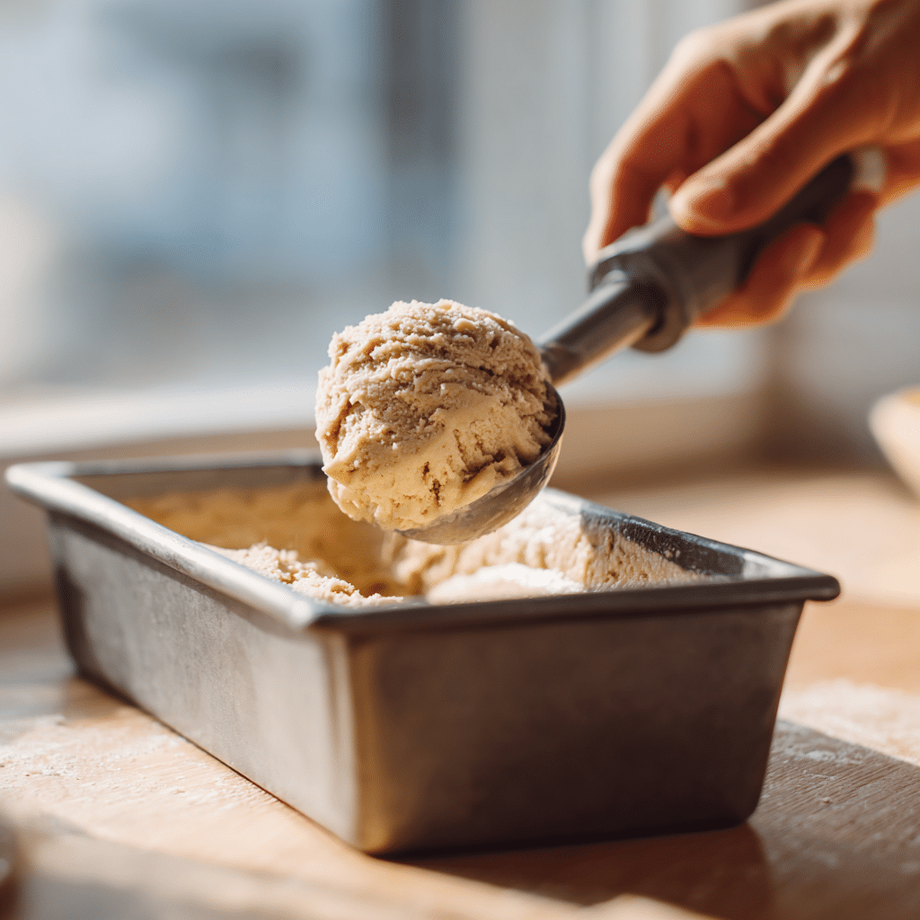 scooping-homemade-vegan-protein-ice-cream